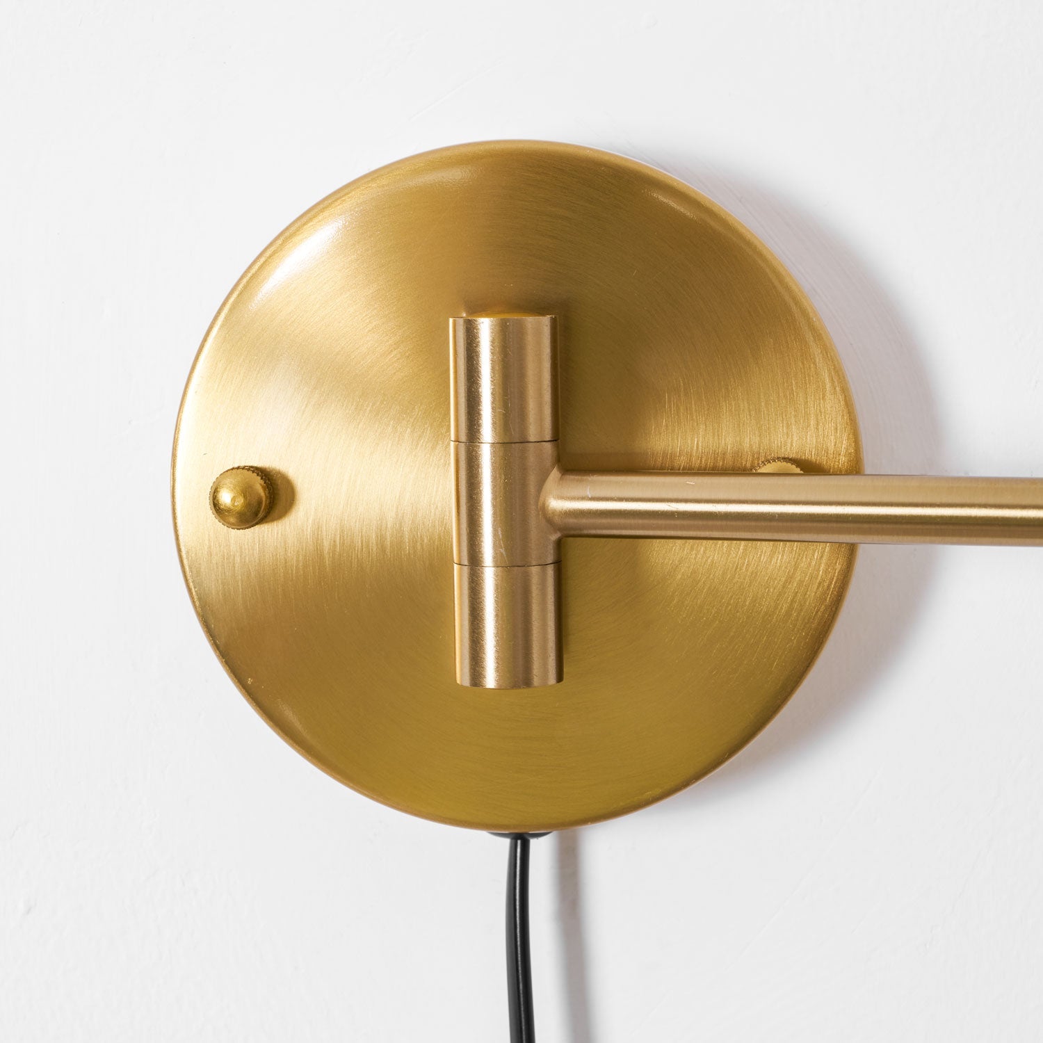 Wall Lamp Metal Adjustable Arm 27.6 in Black Gold Indoor Reading Light 360° Rotatable Shade Contemporary Bedroom Living Room | Thomler