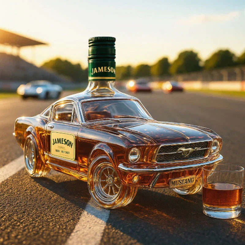 Vintage Bronco Horse Glass Spirit Decanter Bottle for Whiskey Bourbon Rum Bar Display Western Cowboy Collectible 24 oz | Thomler