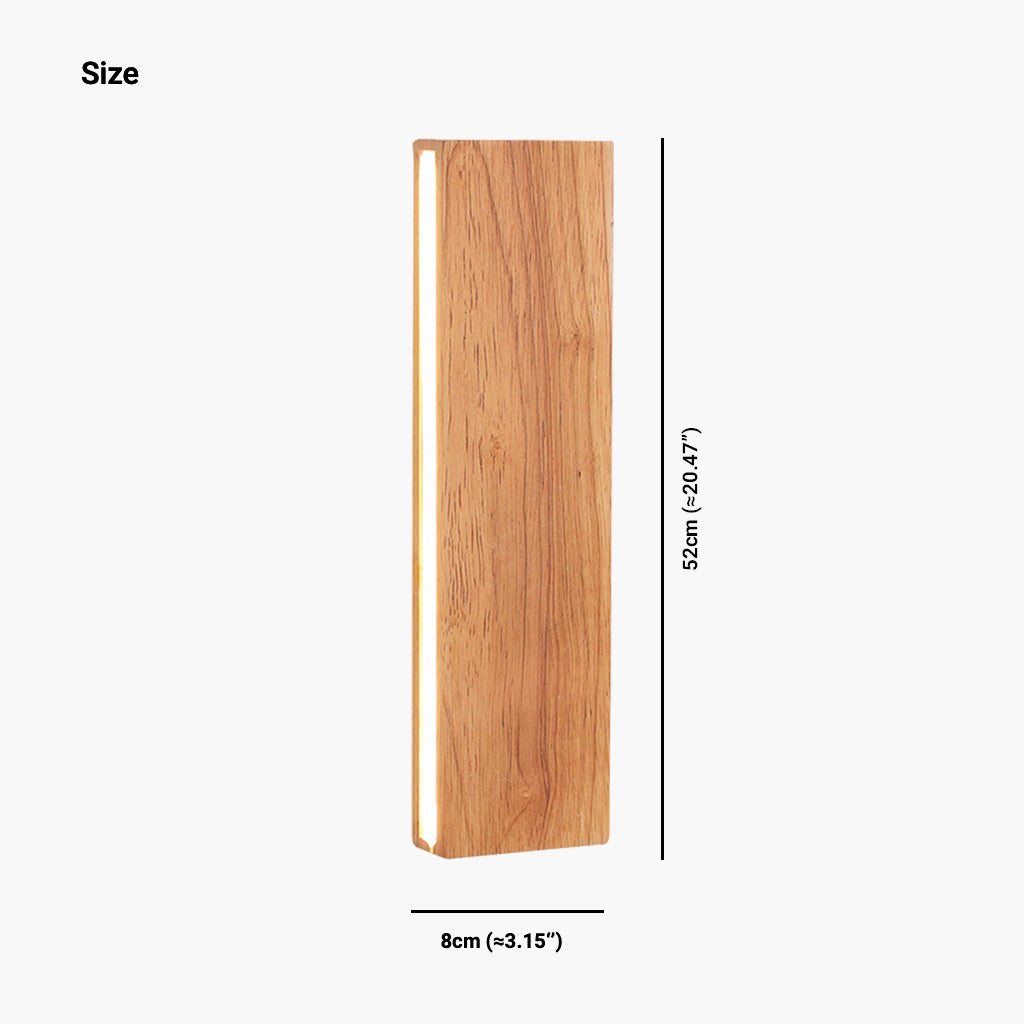 Wall Sconce Wood 8 in to 20 in Adjustable LED Bedroom Hallway Stairway Lighting Warm White Neutral | Thomler