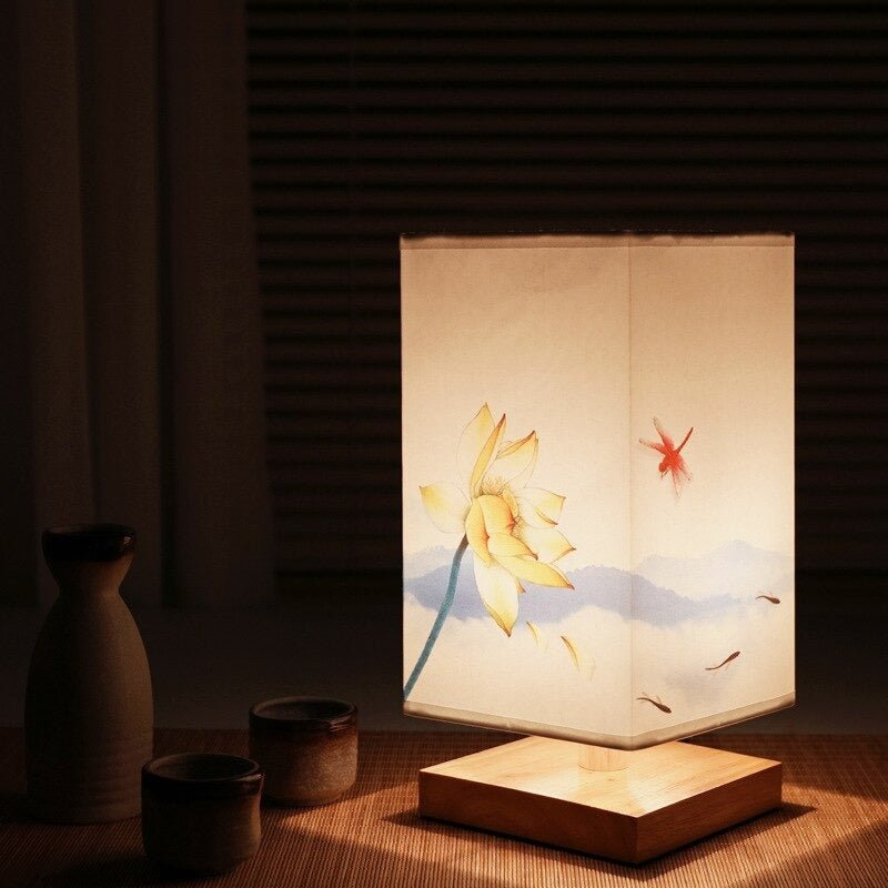 Table Lamp Bamboo Wood 27.0 cm Natural Bedroom Bedside Japandi Scandinavian Mood Lighting Desk Lamp | Thomler