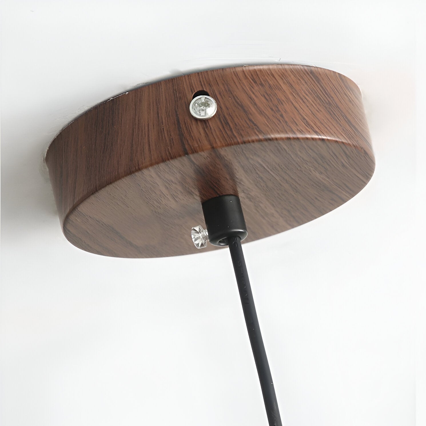 Pendant Light Wood Dome 11.8 in Walnut Dining Room Kitchen Island Hanging Ceiling Lamp Minimalist Japandi Style | Thomler