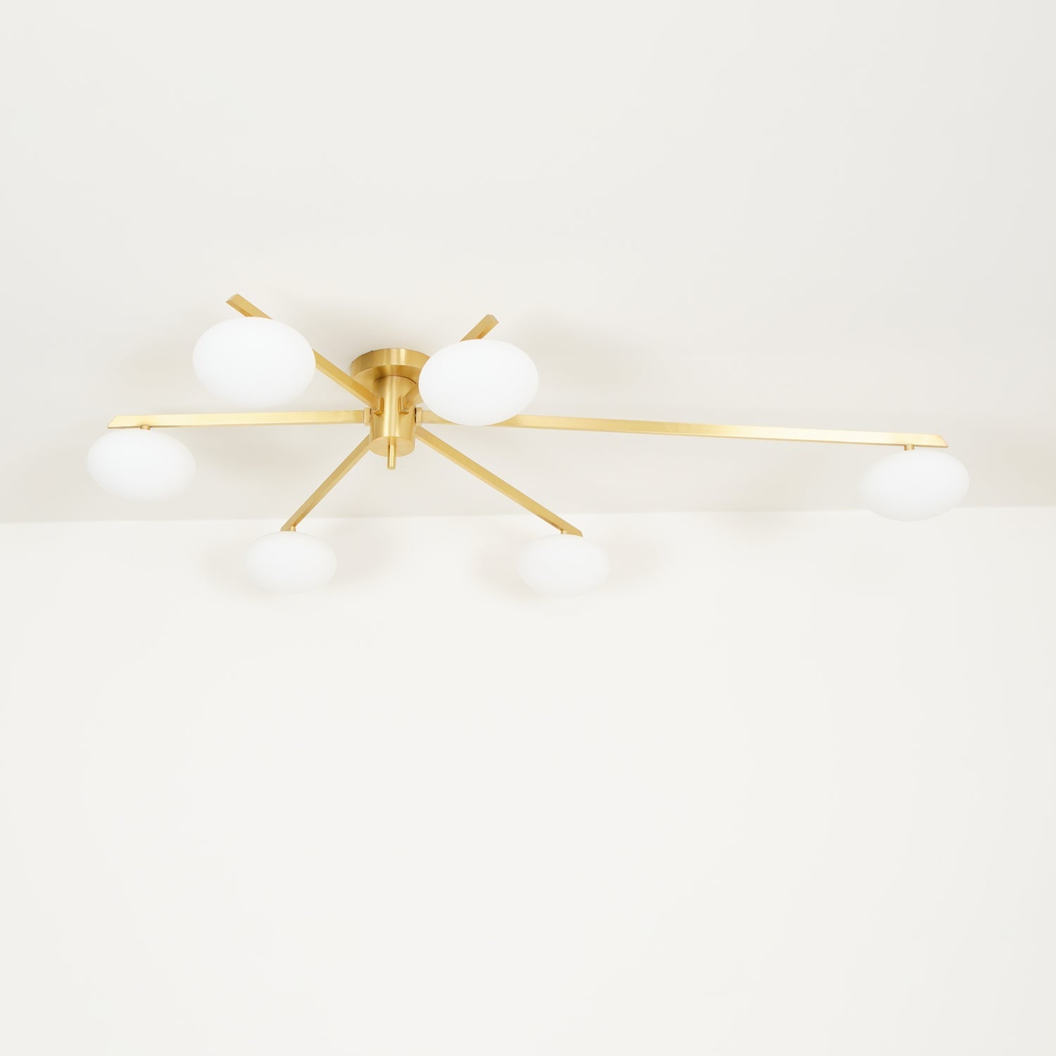 Ceiling Lamp 33.5 in White Glass LED Indoor Modern Minimalist Light Fixture | Black Arms Adjustable Dining Living Room Kitchen Pendant | Thomler