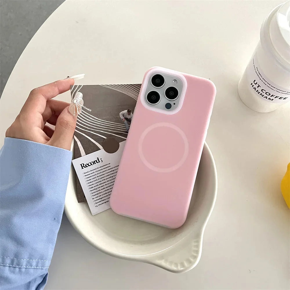Silicone iPhone Case with Magnetic Ring Stand for 15 16 17 Pro Max | Thomler