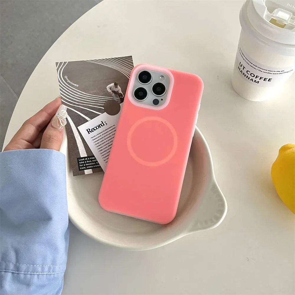 Silicone iPhone Case with Magnetic Ring Stand for 15 16 17 Pro Max | Thomler
