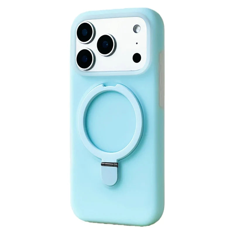 Silicone iPhone Case with Magnetic Ring Stand for 15 16 17 Pro Max | Thomler