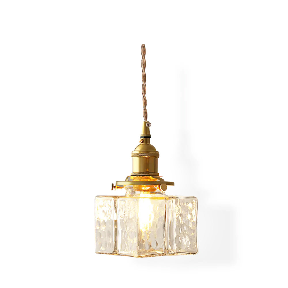 Pendant Light Brass Glass 7.1 in Adjustable Indoor Ceiling Lamp Dining Room Kitchen Island Lighting Fixture Modern Decorative Hanging Light | Thomler