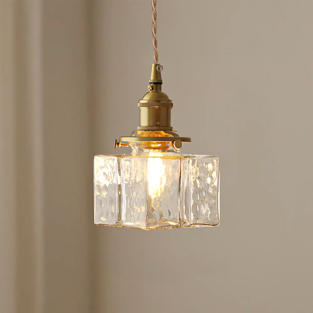 Pendant Light Brass Glass 7.1 in Adjustable Indoor Ceiling Lamp Dining Room Kitchen Island Lighting Fixture Modern Decorative Hanging Light | Thomler