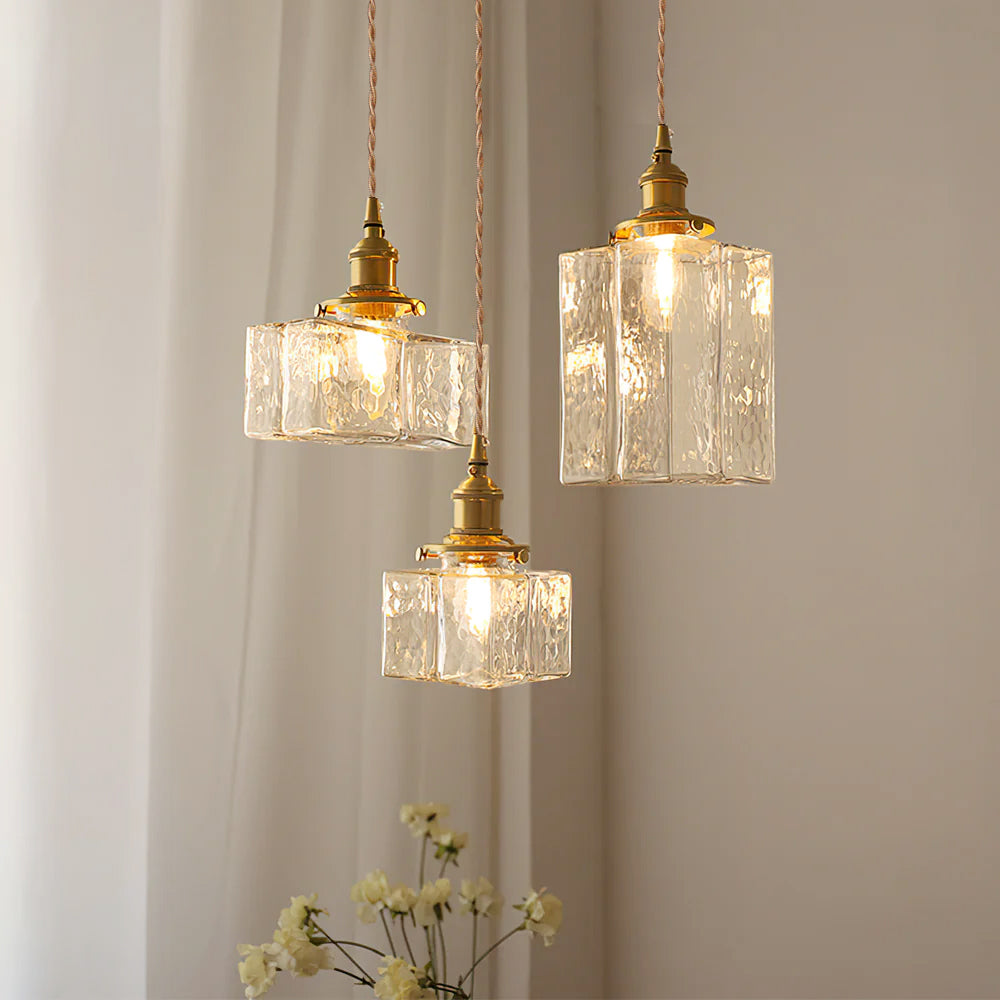 Pendant Light Brass Glass 7.1 in Adjustable Indoor Ceiling Lamp Dining Room Kitchen Island Lighting Fixture Modern Decorative Hanging Light | Thomler
