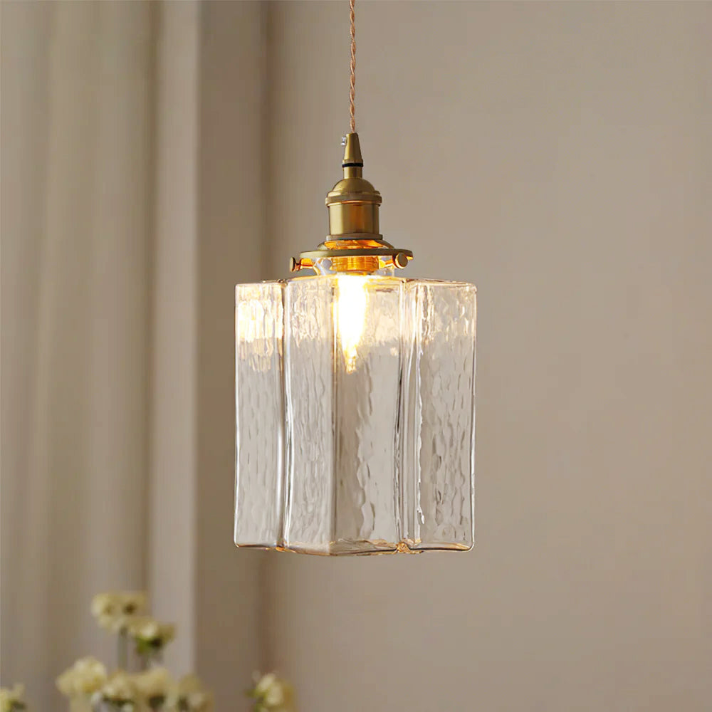 Pendant Light Brass Glass 7.1 in Adjustable Indoor Ceiling Lamp Dining Room Kitchen Island Lighting Fixture Modern Decorative Hanging Light | Thomler