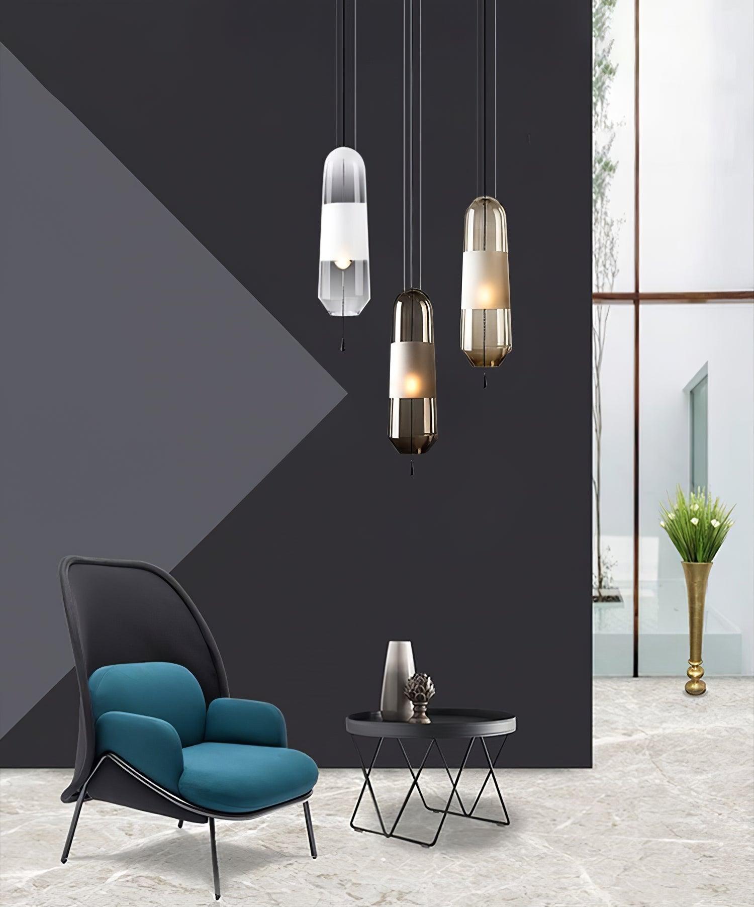 Glass Shade Hanging Light Fixture E14 Socket for Kitchen Island and Dining Room Overhead Lighting 5 Inch Wide 15 Inch Drop Adjustable Wire L | Thomler