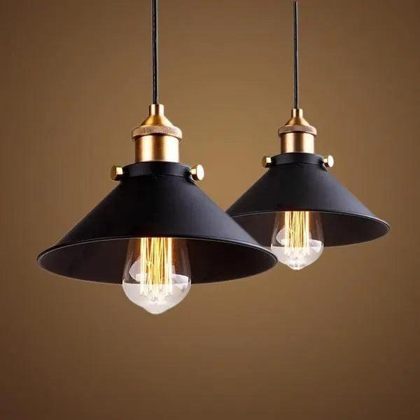 Minimalist Hanging Light Fixture with Matte Black & Gold Accents for Kitchen Island, Dining Room, Workspace | Thomler