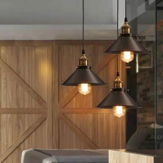 Minimalist Hanging Light Fixture with Matte Black & Gold Accents for Kitchen Island, Dining Room, Workspace | Thomler