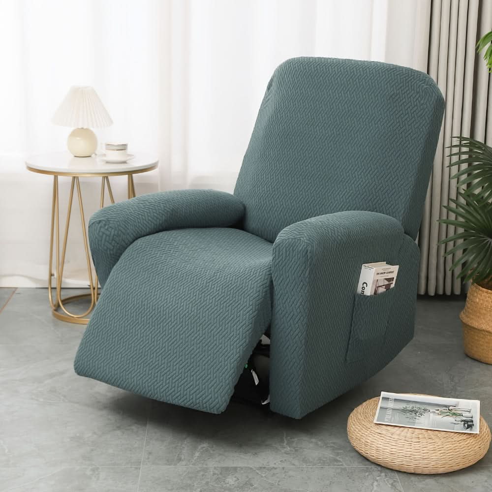 Stretch-Fit Recliner Slipcover with Side Storage Pocket – Furniture Protector for Living Room Lounge Chairs | Thomler