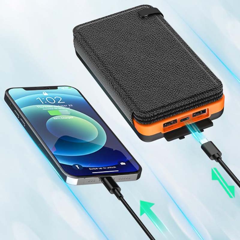 High-Capacity USB-C Solar Battery Bank with Quad Panels – 25,000mAh Portable Charger for Camping, Hiking, Emergency Power | Thomler