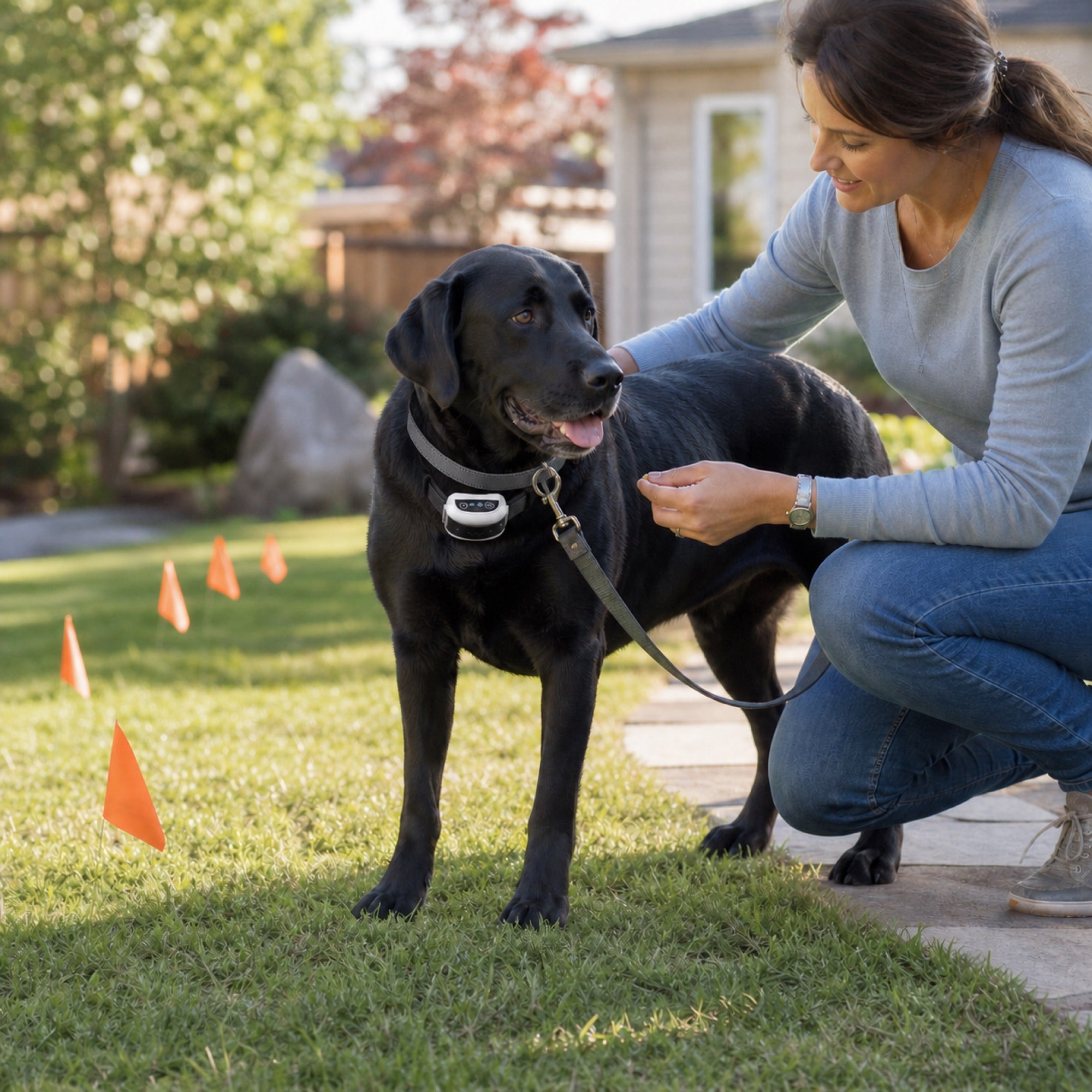 Rechargeable Circular Dog Containment System with Adjustable Radio Boundary, Waterproof Collar Receiver & Progressive Alert for Yard | Thomler
