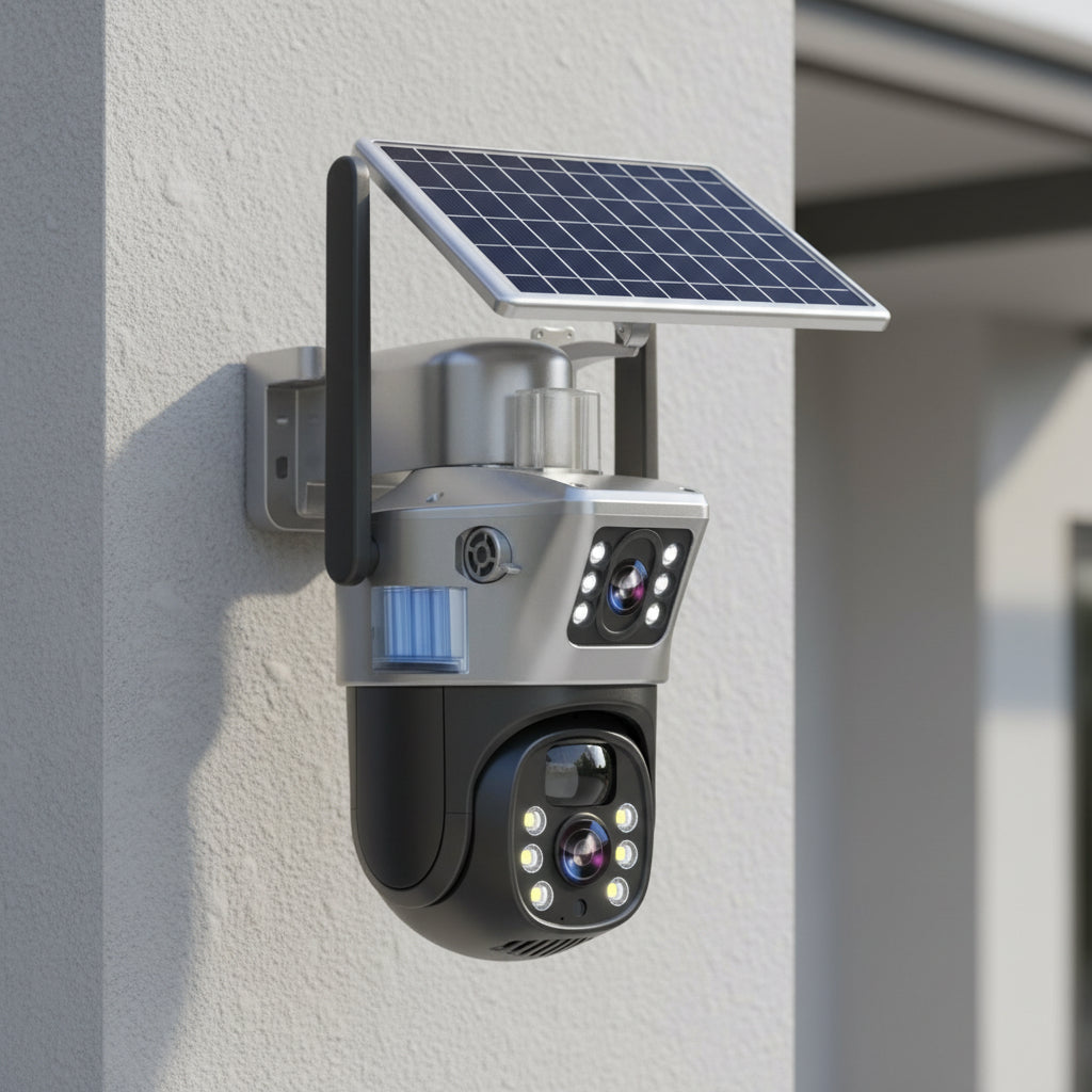 Outdoor Security Camera 4K Ultra HD Dual Lens 10x Zoom Wireless Solar Powered Surveillance System | Thomler