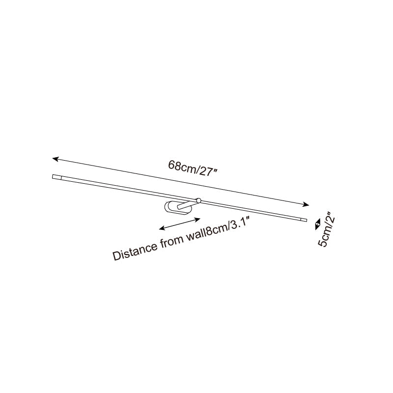 Wall Lamp Metal Linear 27 in 12W Warm Glow Artwork Lighting Minimalist Contemporary Decor | Thomler