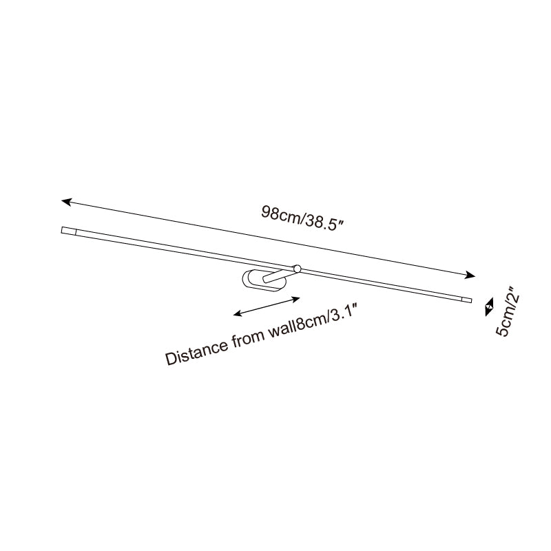 Wall Lamp Metal Linear 27 in 12W Warm Glow Artwork Lighting Minimalist Contemporary Decor | Thomler