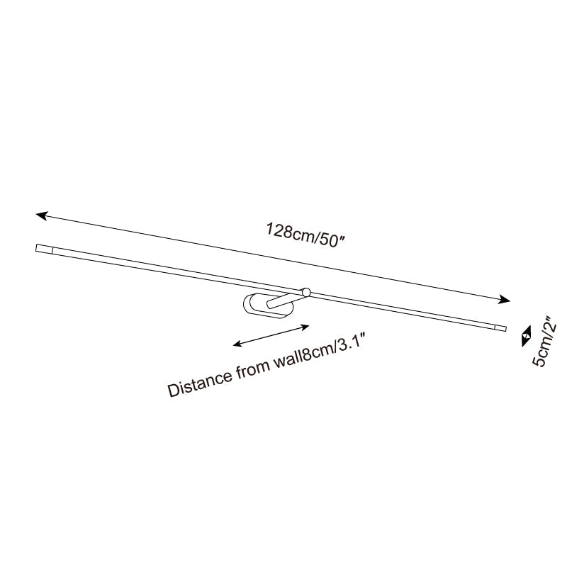 Wall Lamp Metal Linear 27 in 12W Warm Glow Artwork Lighting Minimalist Contemporary Decor | Thomler