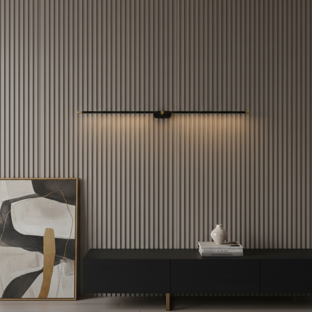 Wall Lamp Metal Linear 27 in 12W Warm Glow Artwork Lighting Minimalist Contemporary Decor | Thomler