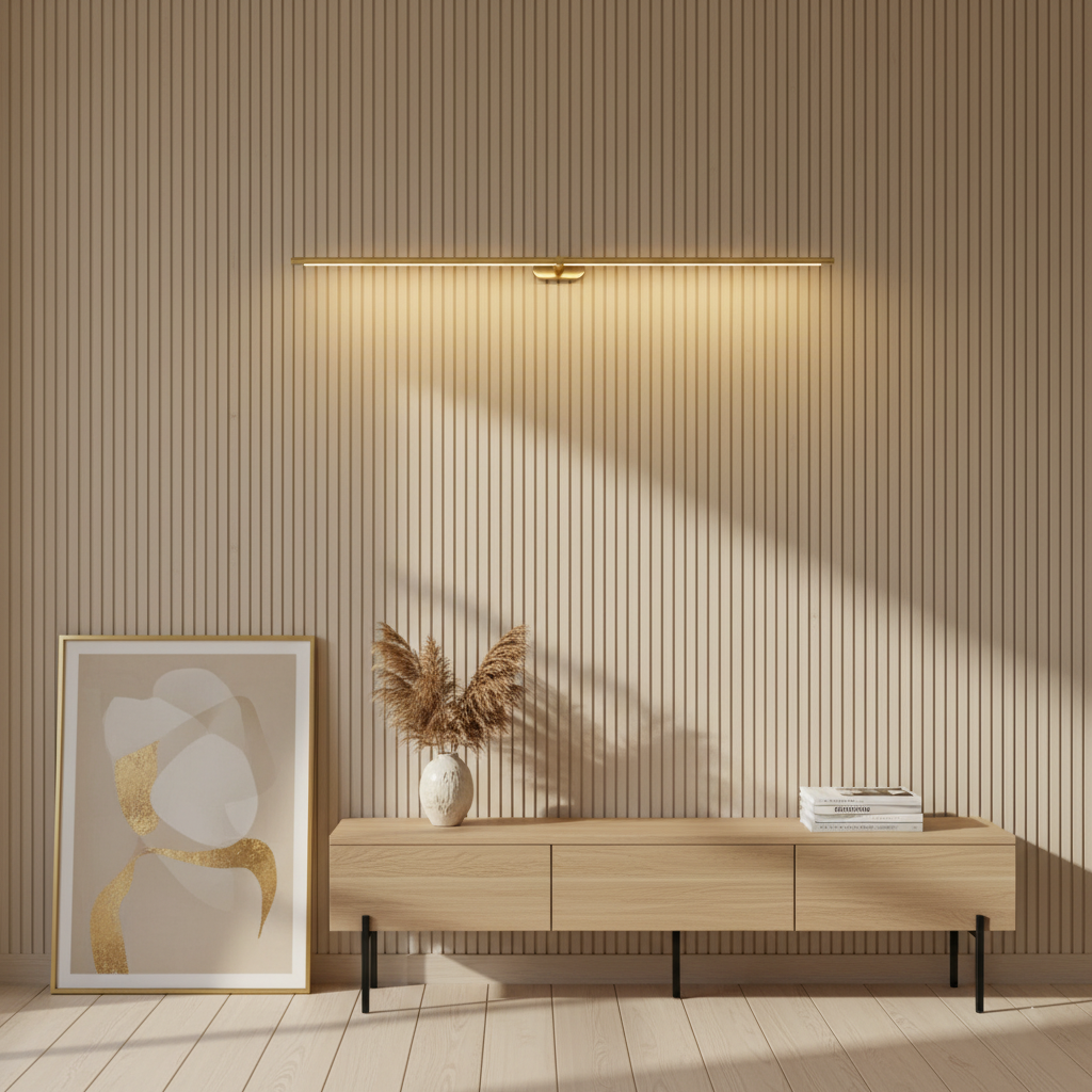 Wall Lamp Metal Linear 27 in 12W Warm Glow Artwork Lighting Minimalist Contemporary Decor | Thomler