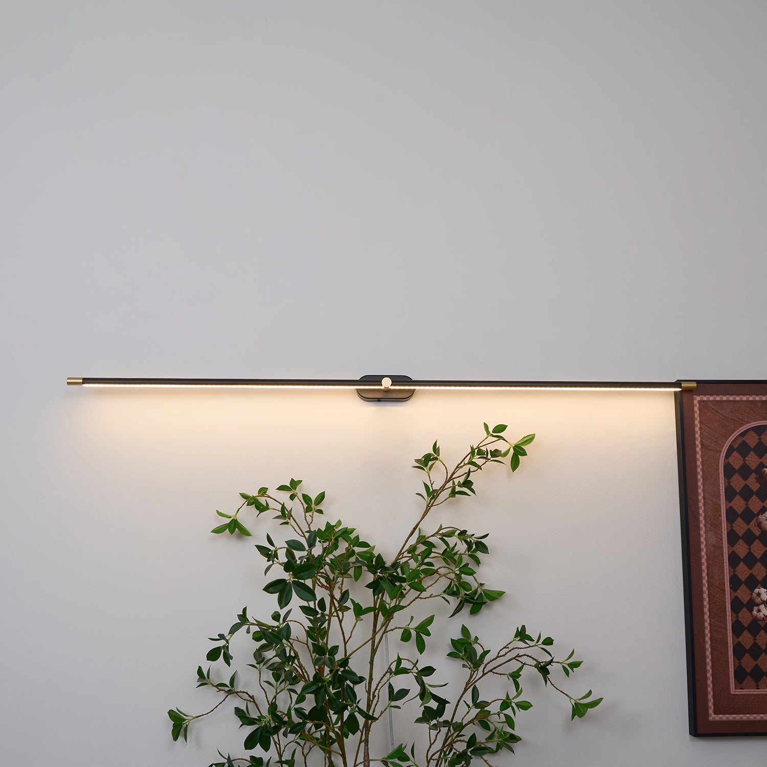 Wall Lamp Metal Linear 27 in 12W Warm Glow Artwork Lighting Minimalist Contemporary Decor | Thomler