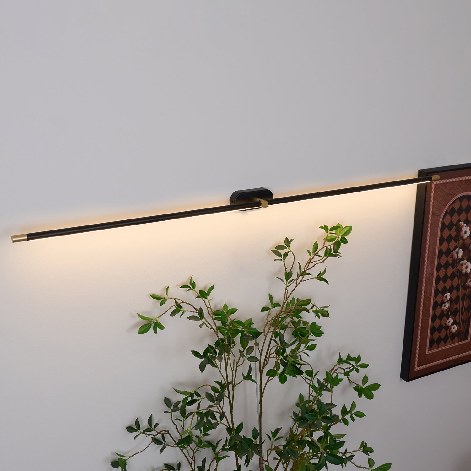Wall Lamp Metal Linear 27 in 12W Warm Glow Artwork Lighting Minimalist Contemporary Decor | Thomler