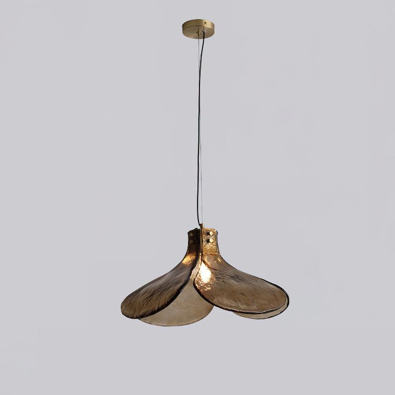 Glass Leaf Ceiling Fixture E27 Bronze Frame Adjustable Drop Cord Ambient Overhead Lighting for Dining Tables Kitchen Counter Modern Home | Thomler