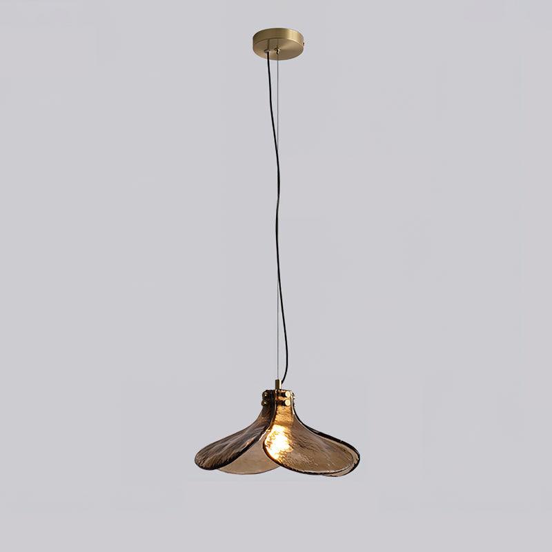 Glass Leaf Ceiling Fixture E27 Bronze Frame Adjustable Drop Cord Ambient Overhead Lighting for Dining Tables Kitchen Counter Modern Home | Thomler