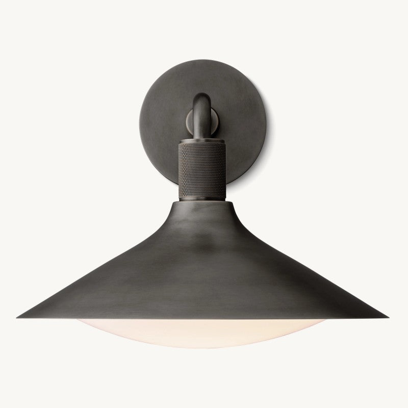 Tapered Wall Sconce with Milk Glass Shade & Solid Brass Construction for Living Room & Bedroom | Thomler