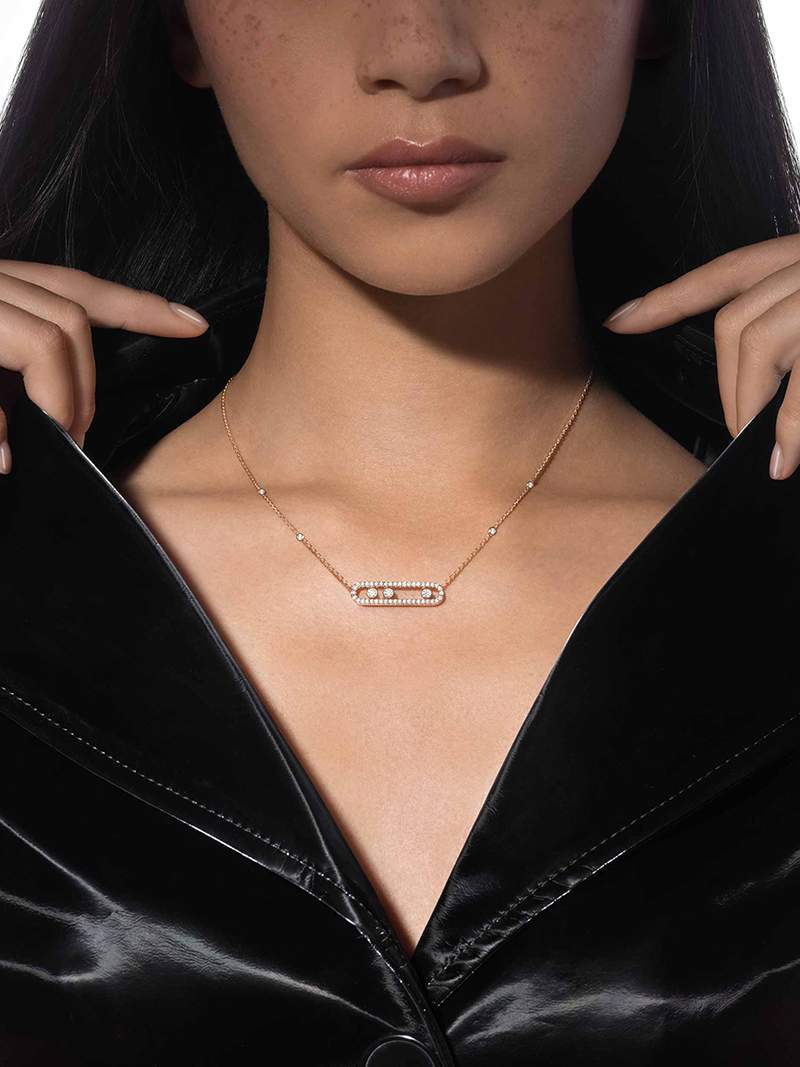 Ketting met bewegende diamanten - elegant, verfijnd en tijdloos