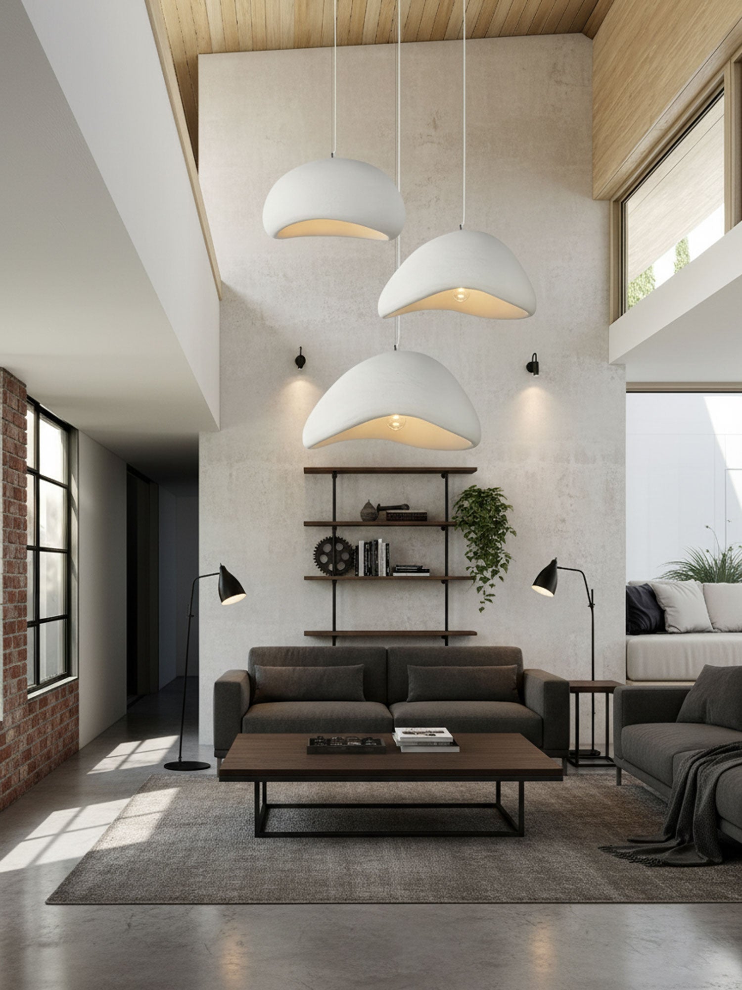 Moon Pendant Light LED 11.8 in Adjustable Grey White Indoor Ceiling Lamp | Thomler