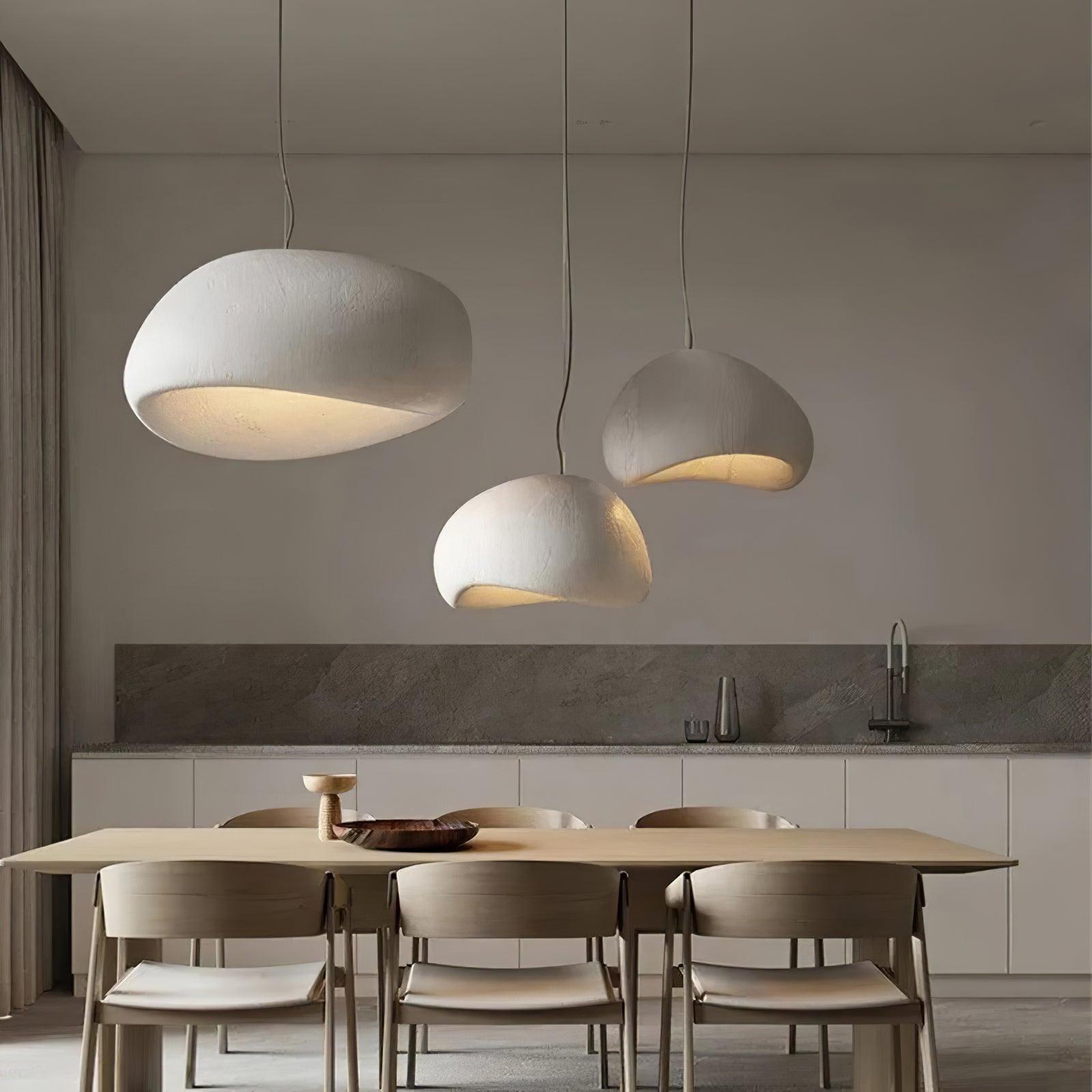 Moon Pendant Light LED 11.8 in Adjustable Grey White Indoor Ceiling Lamp | Thomler