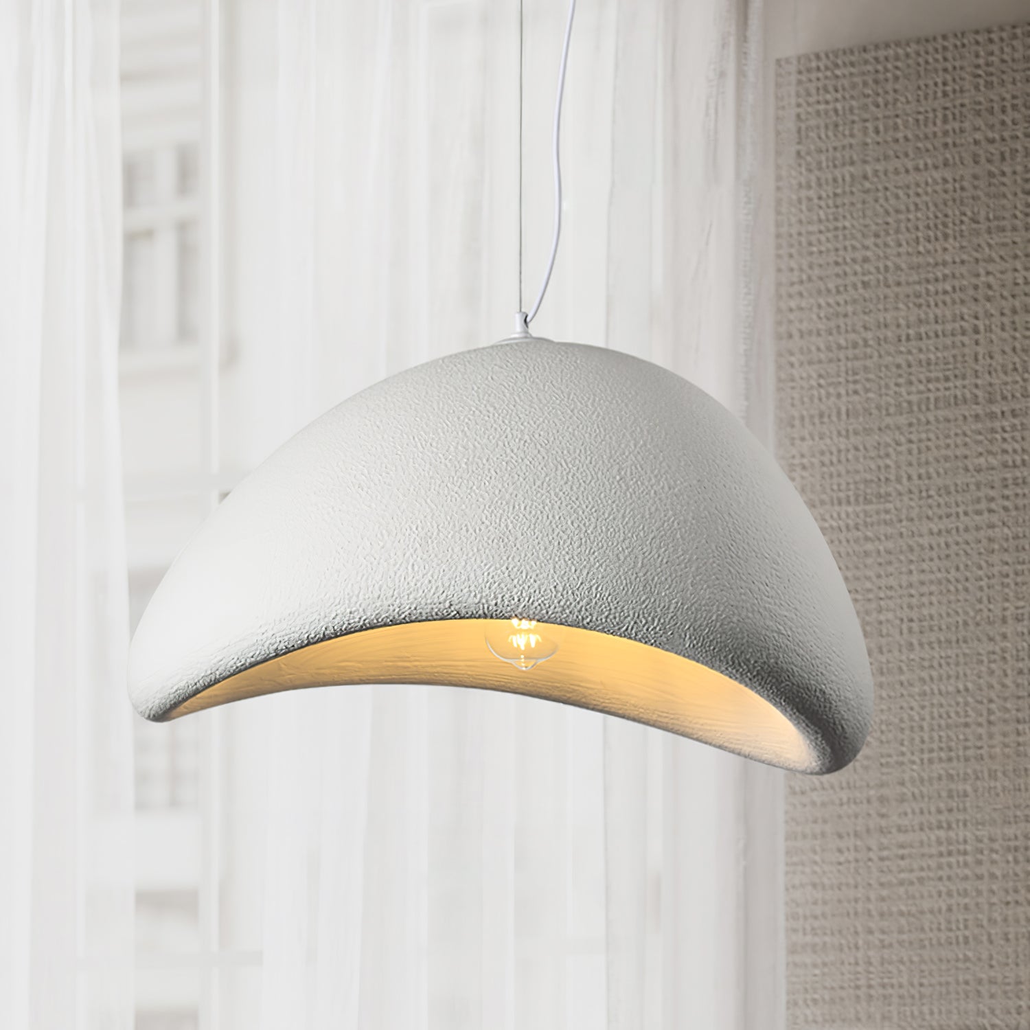 Moon Pendant Light LED 11.8 in Adjustable Grey White Indoor Ceiling Lamp | Thomler