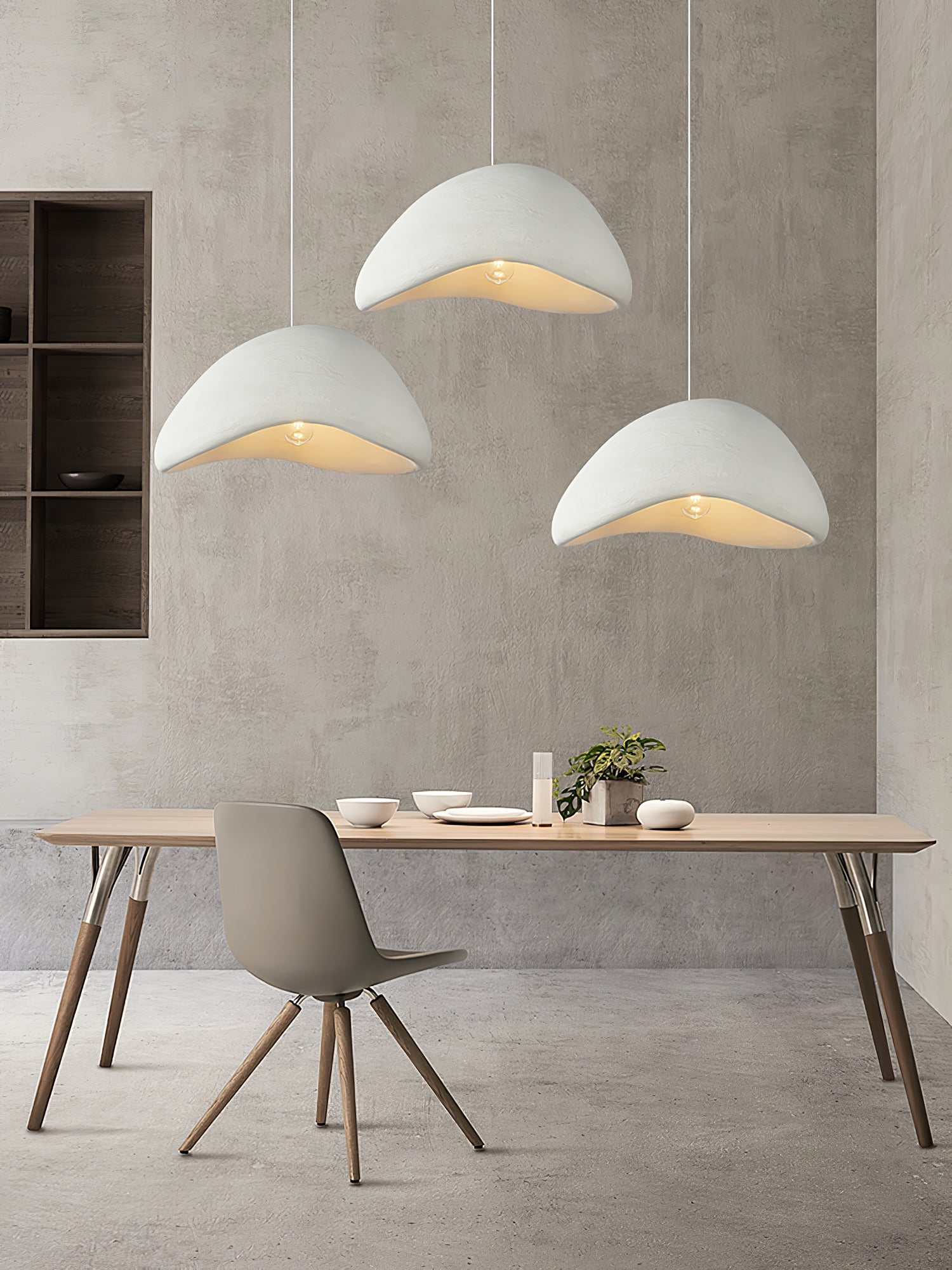 Moon Pendant Light LED 11.8 in Adjustable Grey White Indoor Ceiling Lamp | Thomler