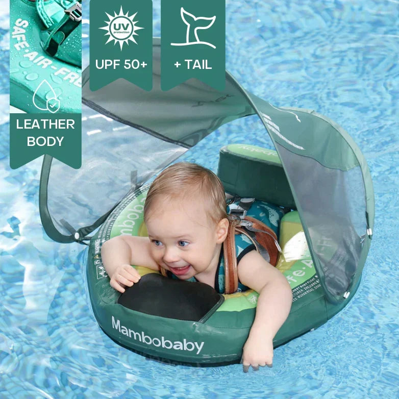 Inflatable Baby Float with Sun Canopy UPF 50+ for Pool Beach Water Play Safe Supportive Seat Ring for Infants Toddlers Ages 6-36 Months | Thomler