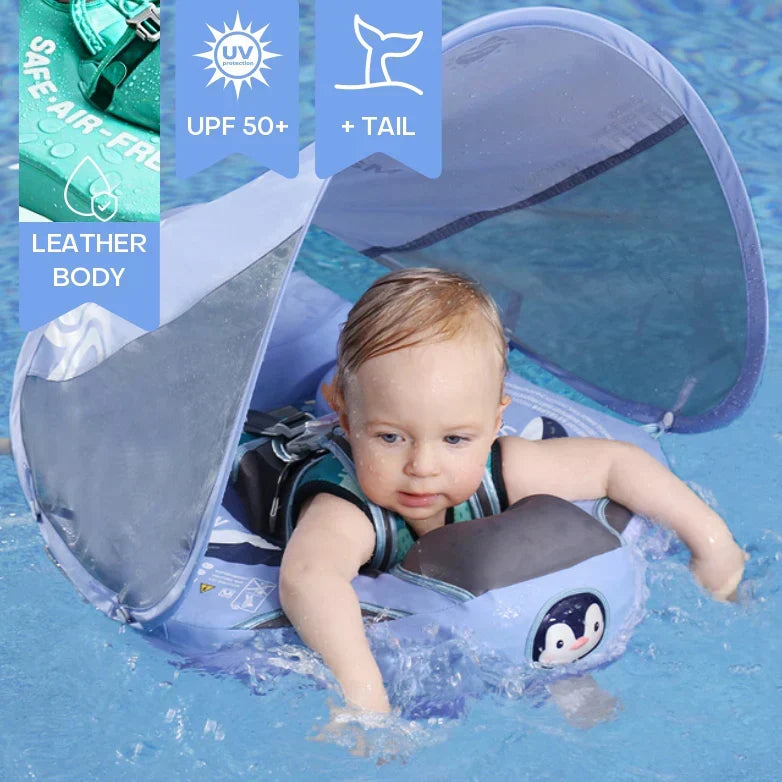 Inflatable Baby Float with Sun Canopy UPF 50+ for Pool Beach Water Play Safe Supportive Seat Ring for Infants Toddlers Ages 6-36 Months | Thomler