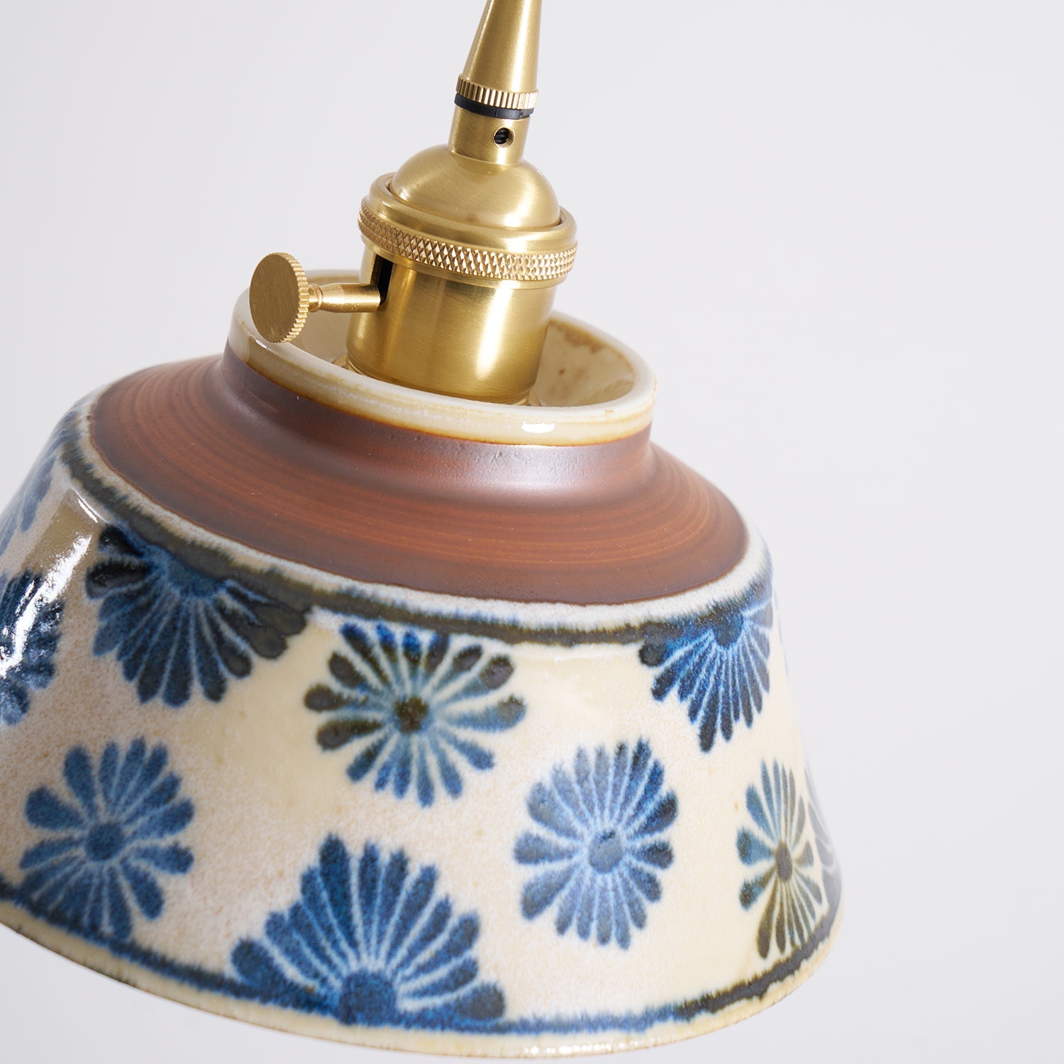 Pendant Lamp Ceramic 7 in Blue Dining Room Kitchen Island Hanging Light Fixture Soft Glow Decorative Lighting | Thomler