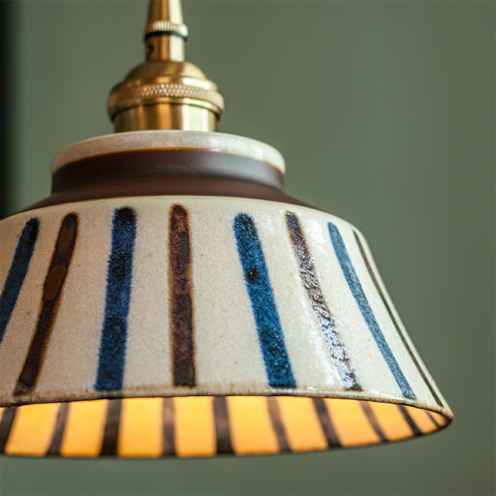 Pendant Lamp Ceramic 7 in Blue Dining Room Kitchen Island Hanging Light Fixture Soft Glow Decorative Lighting | Thomler