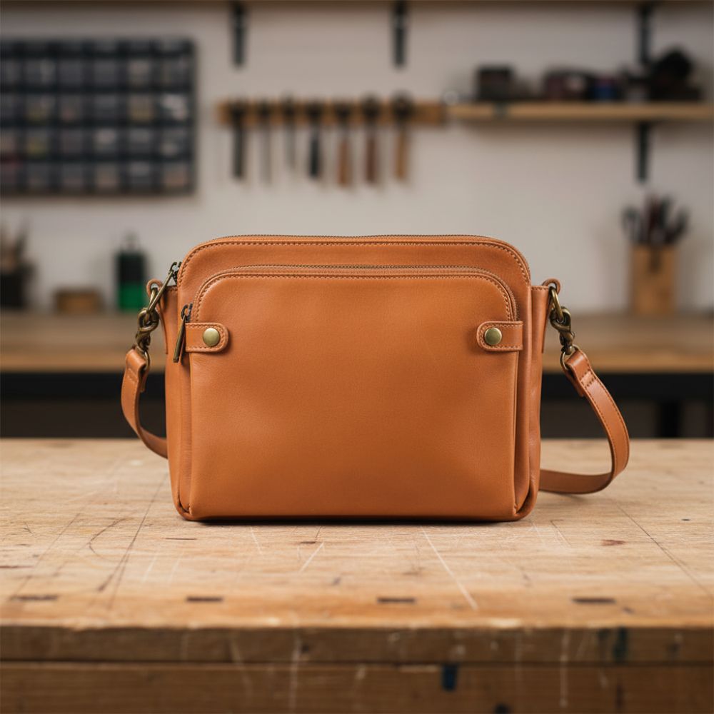 Full-Grain Leather Shoulder Bag with Integrated Wallet & Card Slots - Spacious Crossbody Purse for Women - Adjustable Strap Handbag for | Thomler