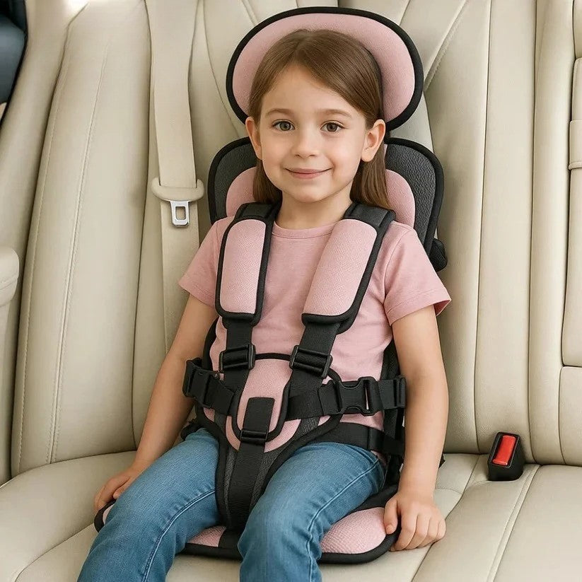 Portable Child Safety Harness Seat for Travel with 5-Point System Gray Foldable Booster for Taxis Rental Cars Everyday Outings Toddlers Kids | Thomler
