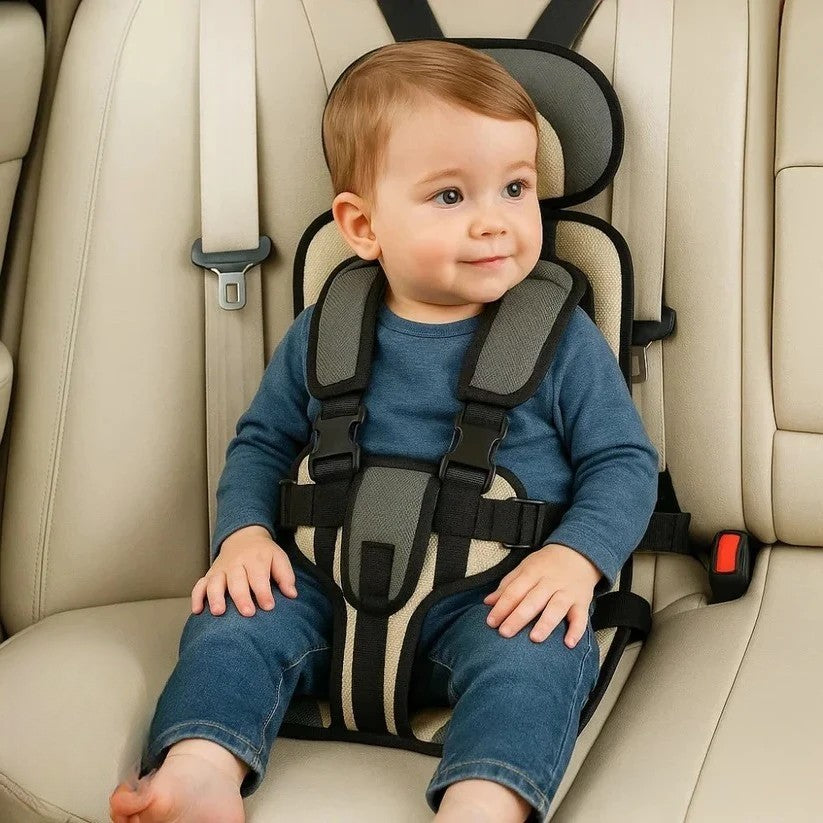 Portable Child Safety Harness Seat for Travel with 5-Point System Gray Foldable Booster for Taxis Rental Cars Everyday Outings Toddlers Kids | Thomler