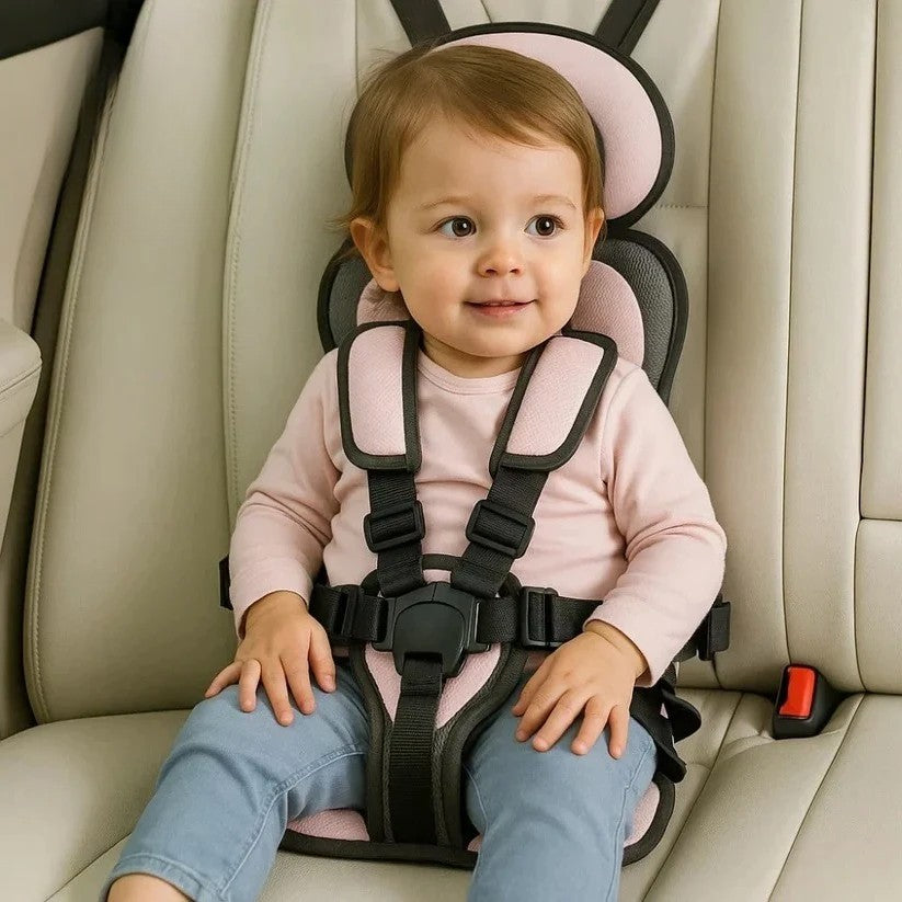Portable Child Safety Harness Seat for Travel with 5-Point System Gray Foldable Booster for Taxis Rental Cars Everyday Outings Toddlers Kids | Thomler
