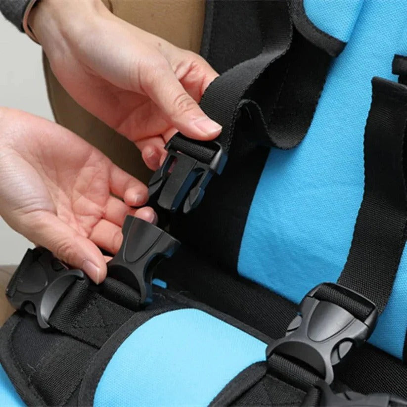 Portable Child Safety Harness Seat for Travel with 5-Point System Gray Foldable Booster for Taxis Rental Cars Everyday Outings Toddlers Kids | Thomler