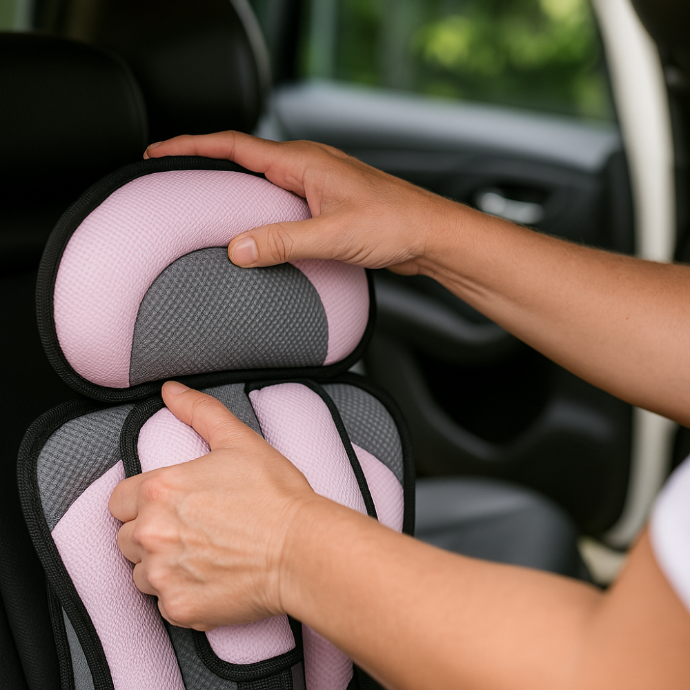 Portable Travel Booster Seat with 5-Point Harness for Toddlers & Kids | Breathable Mesh Cushion | Adjustable Safety Straps for Car & Home | Thomler