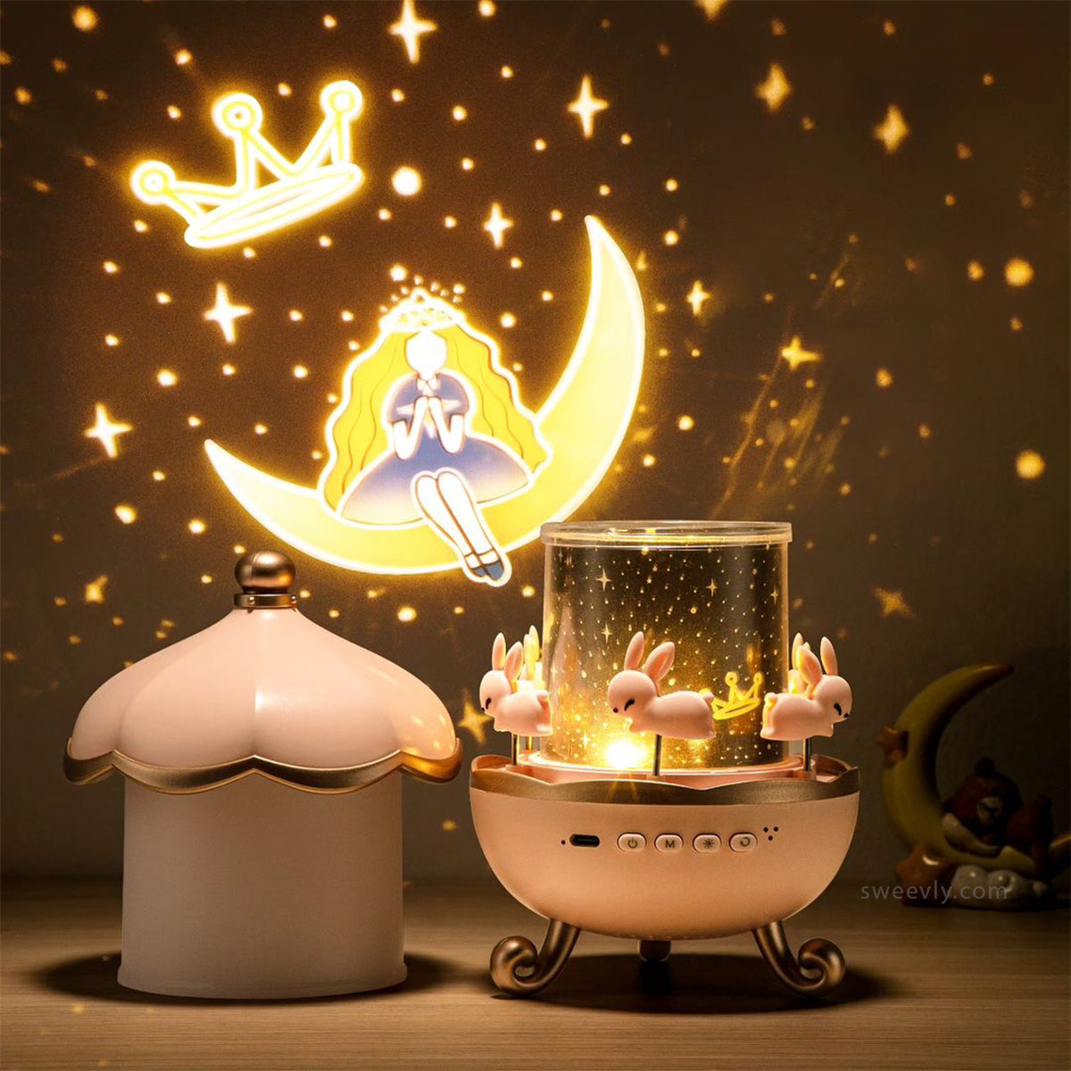 Kids Star & Space Ceiling Projector with Music for Nursery & Bedroom – Night Light Sleep Aid | Thomler