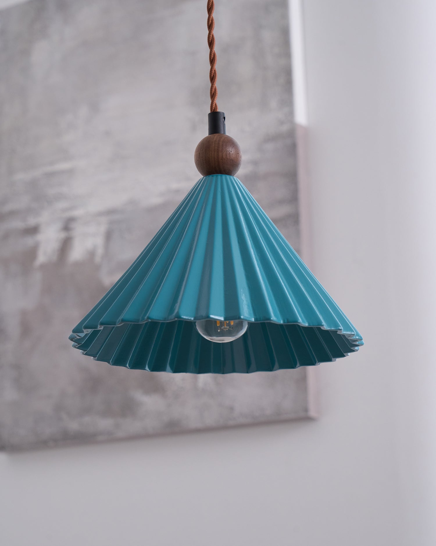 Pendant Light Ceramic Shade 7.8 in Adjustable Blue Dining Kitchen Hanging Ceiling Lamp | Thomler