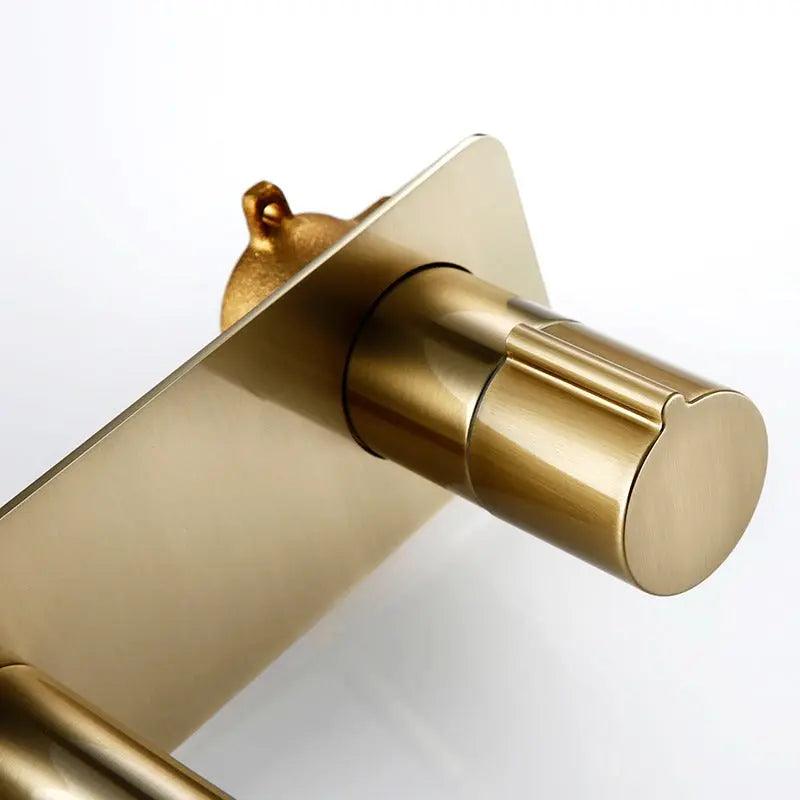 Wall-Mount Bathroom Faucet Single-Handle Gold Brass Finish Space-Saving Basin Tap for Vanity Remodel Powder Room Modern American Home | Thomler