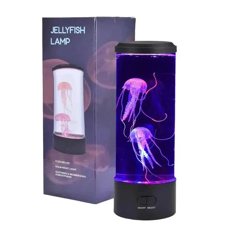 Color-Changing LED Jellyfish Mood Lamp with Flowing Tentacles for Relaxation & Decor | Thomler