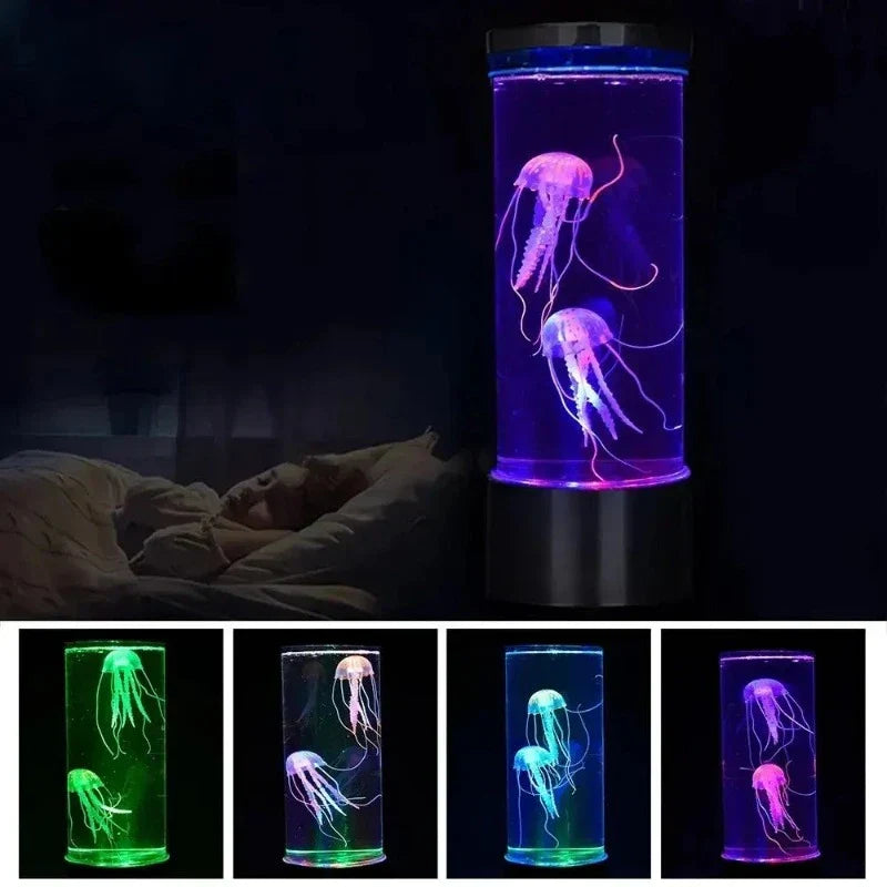 Color-Changing LED Jellyfish Mood Lamp with Flowing Tentacles for Relaxation & Decor | Thomler